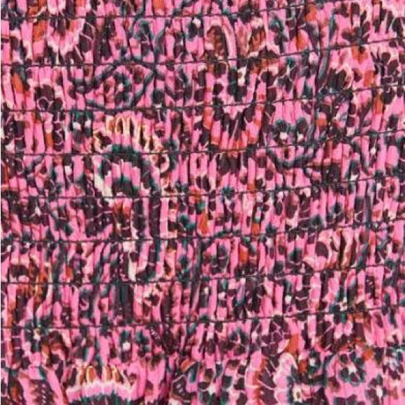 A.L.C. Kade Smocked Ruffle Silk Printed Mini Skirt Pink Floral Size 14 - Picture 6 of 6